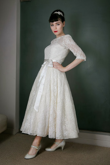 1950s Vintage Wedding Dress 'Blanche' c. HEAVENLY VINTAGE BRIDES - 