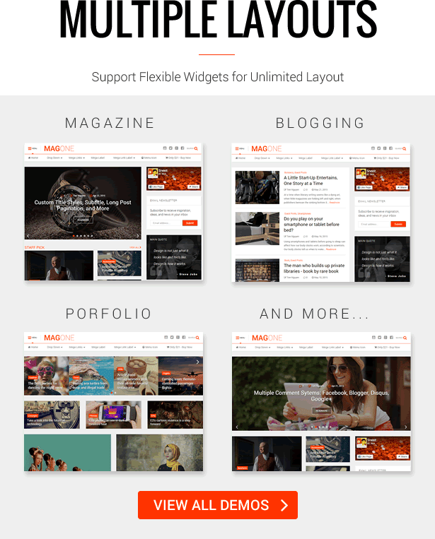 MagOne V 5.5.0 - Responsive News & Magazine Blogger Template Layouts