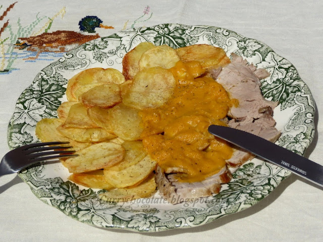 Solomillo de cerdo con salsa de zanahoria 