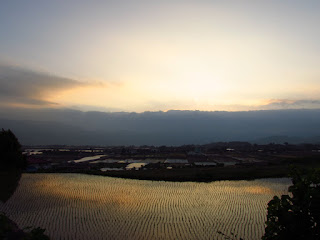 Coucher de soleil à côté de Gucheungam 구층암