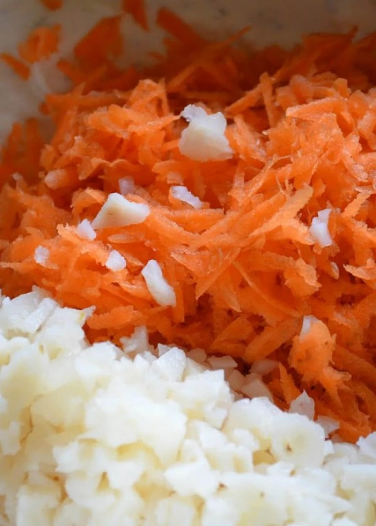 Shredded Carrots and Water Chestnuts added to Homemade Spinach Dip base.