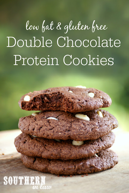 Gluten Free Double Chocolate Protein Cookies Recipe | low fat, gluten free, high protein, clean eating friendly, lower sugar, refined sugar free, low carb