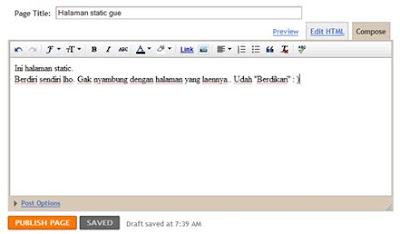 Cara Membuat Static Pages di Blogger