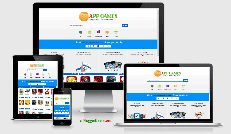 AppGames Template - Mẫu template mobile phân phối game cho Blogspot