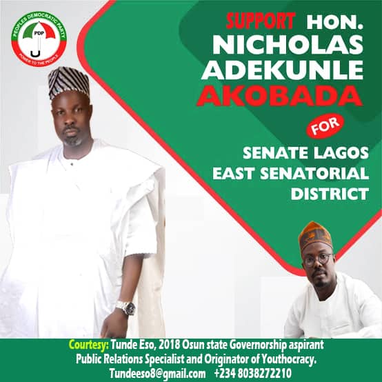 Tunde Eso says support Akobada for Senate Lagos East Senatorial District