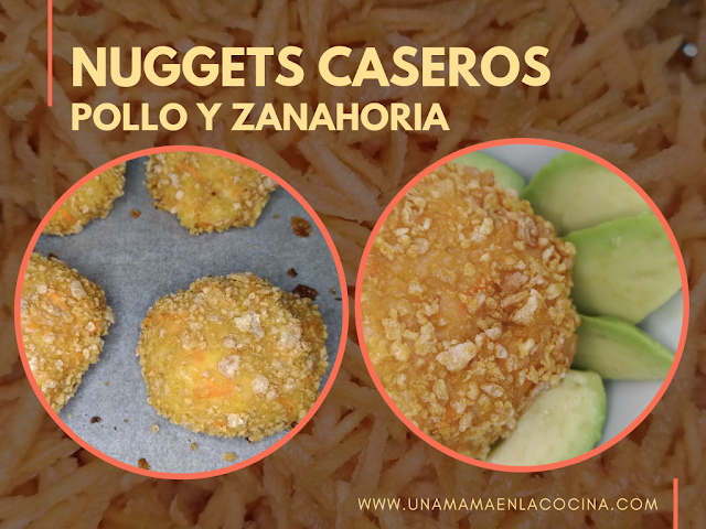 NUGGETS CASEROS saludables de pollo y zanahoria al horno para peques