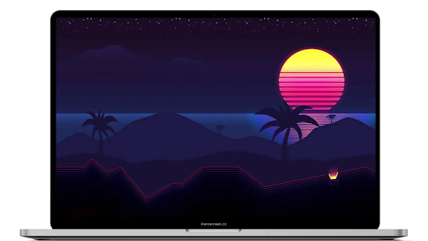 Synthwave Sunset: Retro-Futuristic 4K Wallpaper for PC