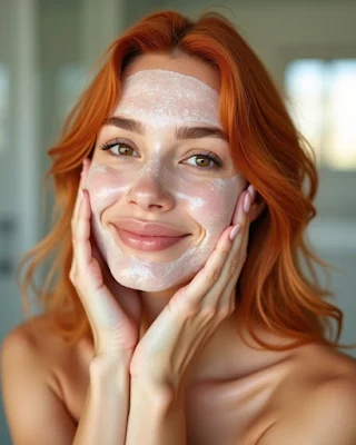 Mulher lavando o rosto com espuma de sabonete facial para controle da oleosidade