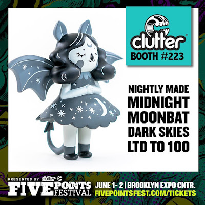 Five Points Festival 2019 Exclusive Midnight Moonbat Dark Skies Edition Vinyl Figure by Nightly Made x Clutter