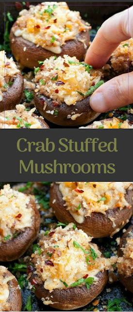  Crab Stuffed Mushrooms #healthy #Awesome #appetizer