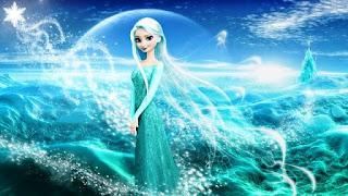 Elsa Frozen dengan rambut terurai