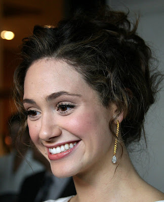 updo hairstyles for prom. Emmy Rossum Casual Prom Updo