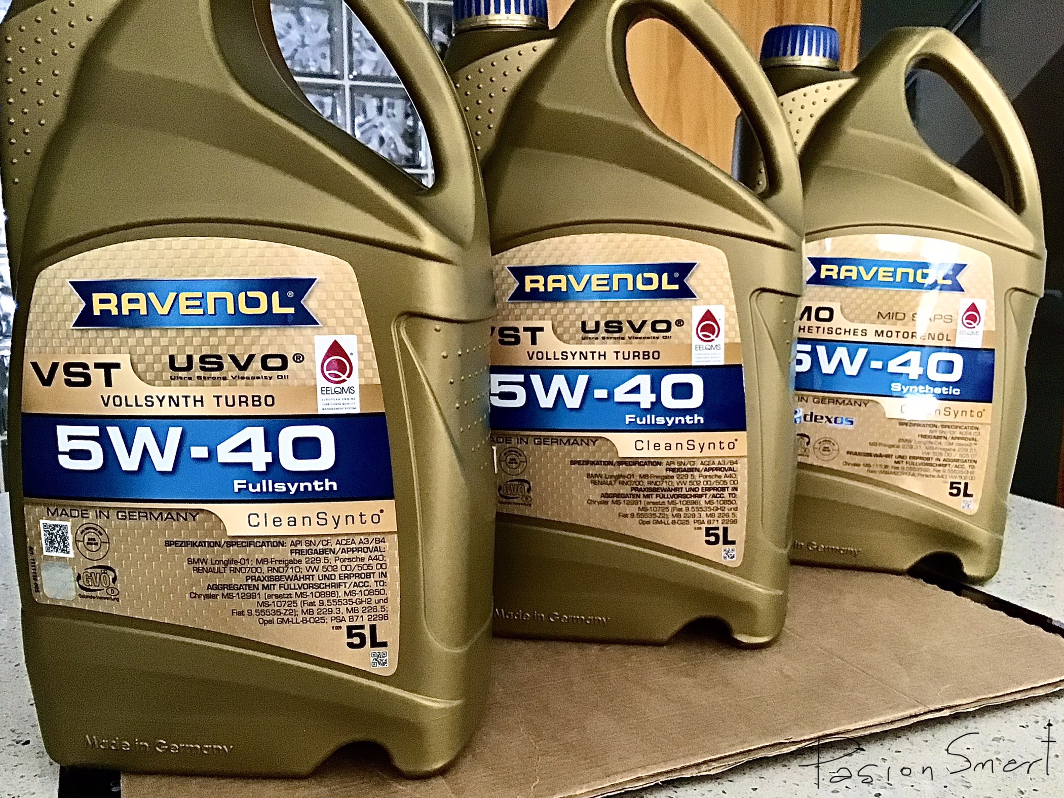 Pasión Smart: Cambiamos a lubricantes con base sintética PAO. Ravenol VST  5W-40.