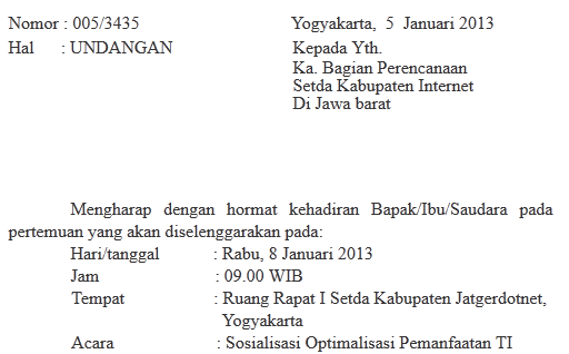 Contoh Surat Undangan Dalam Berbagai Jenis  Share The 