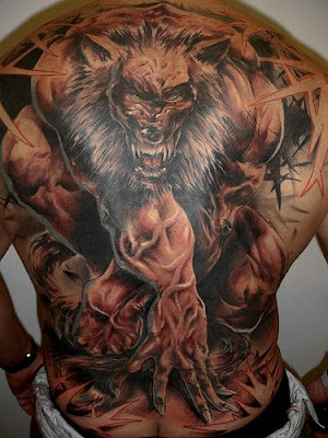 This is one of the better detailed werewolf tattoos I've seen