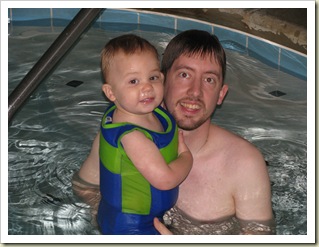 daddycaleb in pool