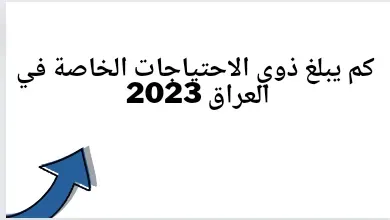 كم يبلغ ذوي الاحتياجات الخاصة في العراق 2023