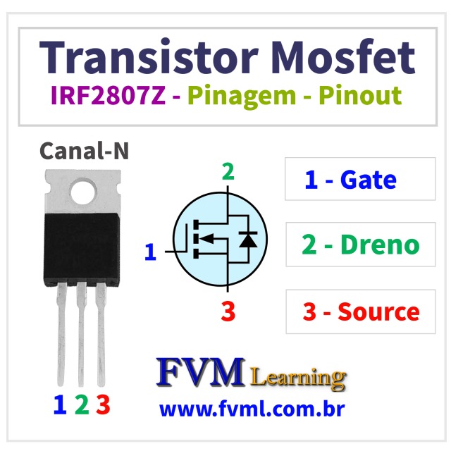 Datasheet-Pinagem-Pinout-Transistor-Mosfet-Canal-N-IRF2807Z-Características-Substituição-fvml