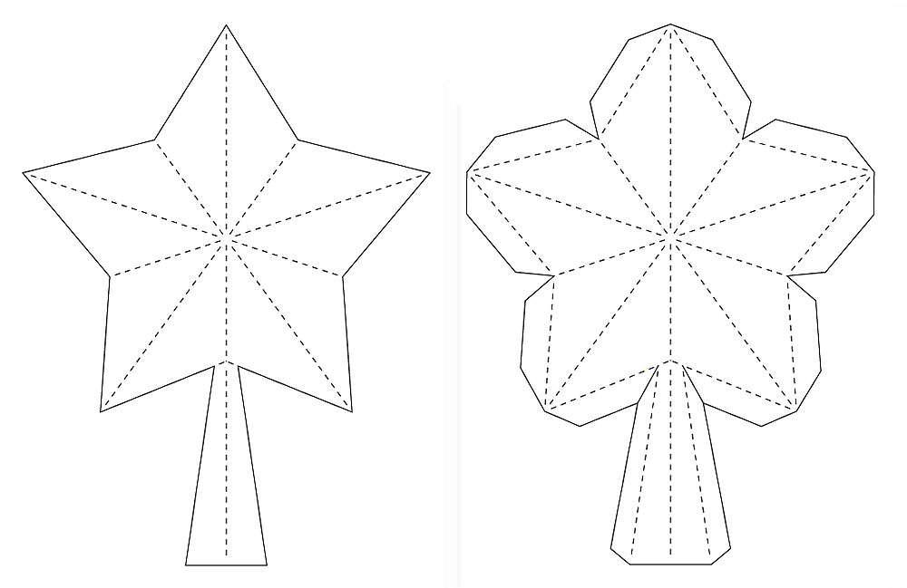 Download Crafting Creatures: 3D Paper Star for Xmas Tree Topper (FREE SVG, DXF, PDF)