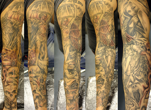 Tattoos Design Girls Beautiful angel sleeve tattoo designs for men