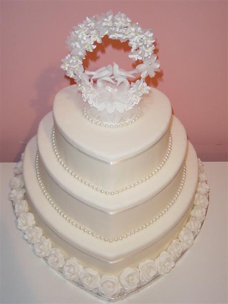 Wedding Cake Decorated With Pearls