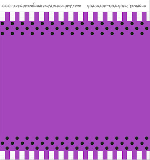Black Polka Dots in Purple Free Printable Labels.  