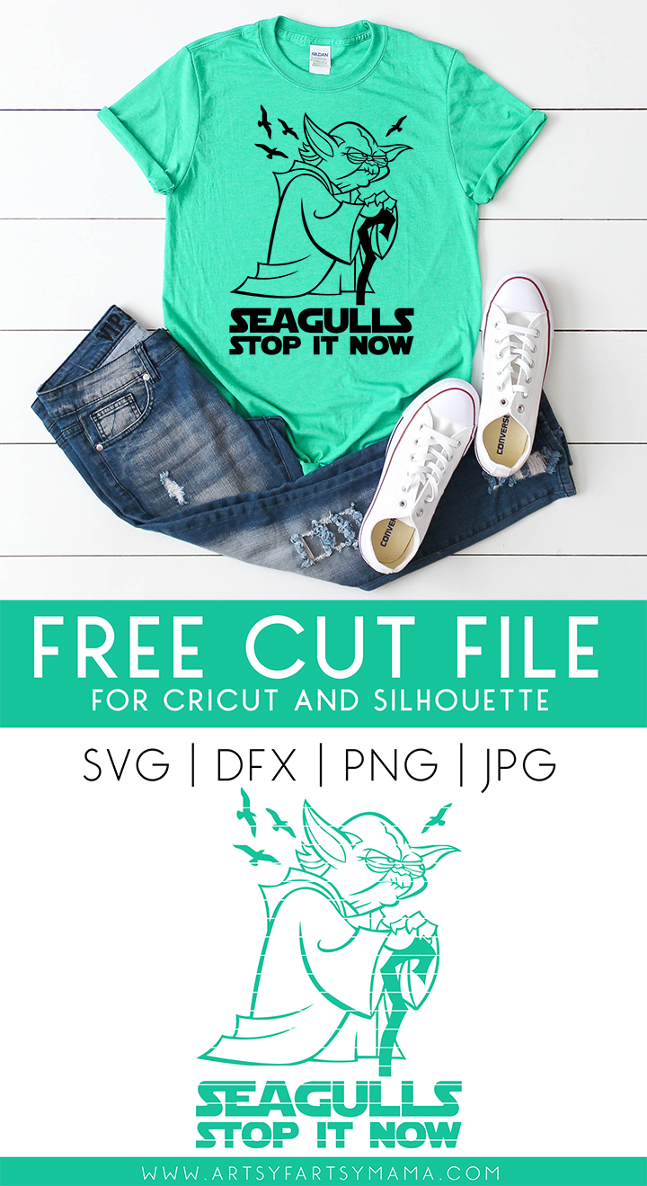 Yoda Seagulls Shirt with Free Cut File