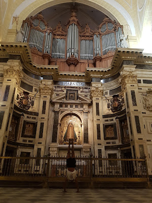 Top to bottom in the cathedral in Murcia