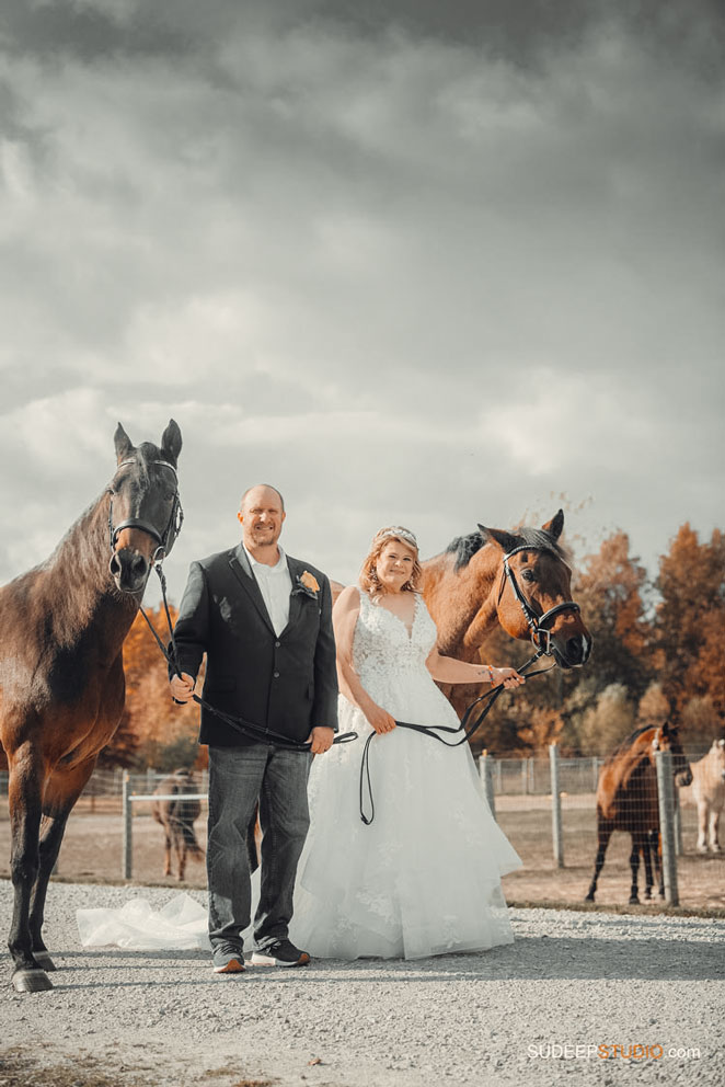 Vintage Barn Wedding Photography in Farm with horses by SudeepStudio.com Dexter Ann Arbor Wedding Photographer