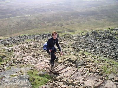 Lisa enjoying her first ascent of Pen-y-Ghent