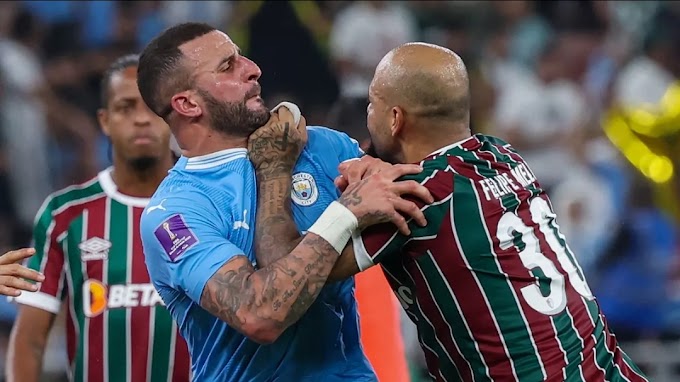 FURIOUS BETWEEN KYLE WALKER AND FLUMINENSE STAR PULLED APART IN HEATED BUST UP