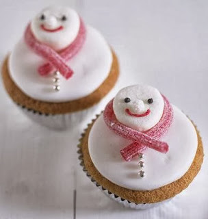 Decoración Navideña, Cupcakes, Hombres de Nieve