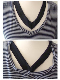 altering a t-shirt neckline using binding