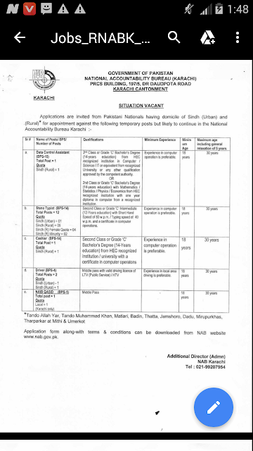 NAB jobs 2021 -udc-ldc-Assitant-Driver - Clark & cool latest jobs 2021  Govt of Pakistan National Accountability Bureau NAB is invited application at their post vacant which has been advertised at jang newspaper and its own thier official website they have vacancy for many post Assistant, Stenotypist data entry, upeer division Clark UDC,in many cities required from All over Pakistan can Apply in latest jobs of NAB 2021 by  newspaperjobpk123