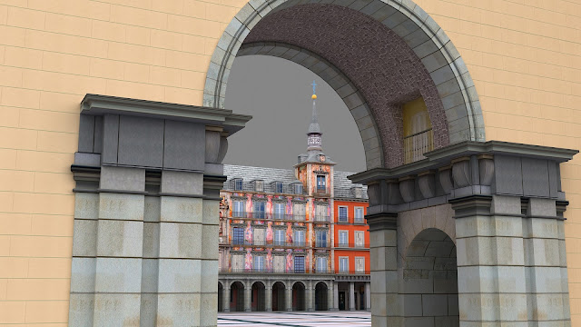 Plaza Mayor Square Madrid Paris 3d Model