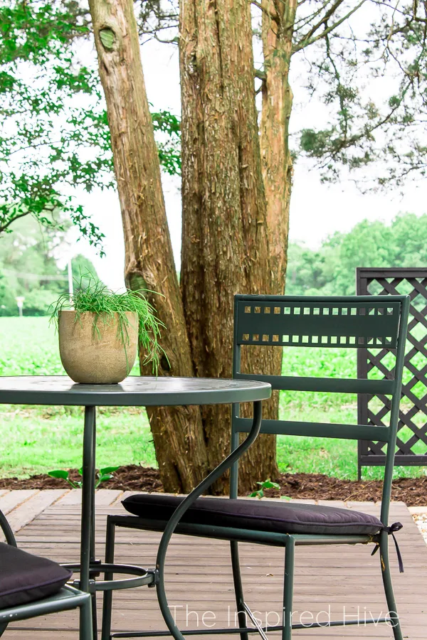 Hunter green outdoor bistro table