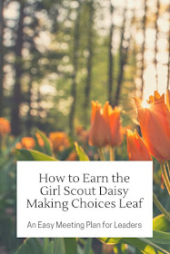 How to Earn the Girl Scout Daisy Making Choices Leaf