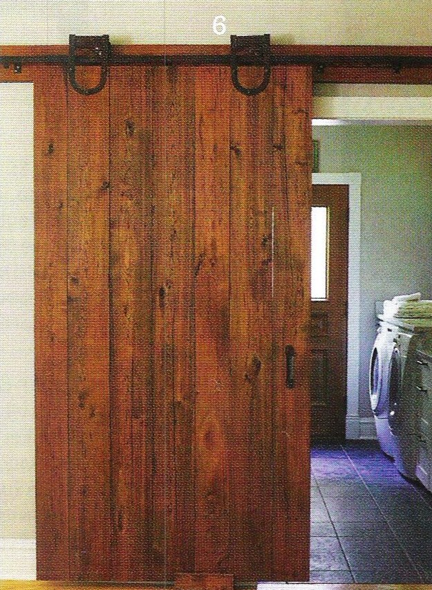 barn-style door to the laundry took up less space than a hinged door 