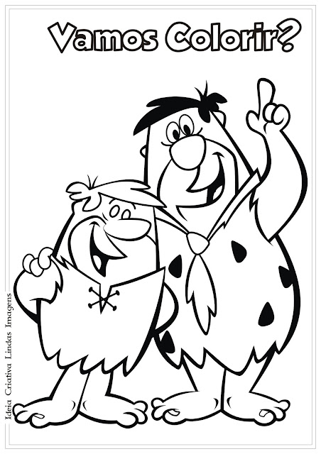 Barney e Fred Os Flintstones para colorir