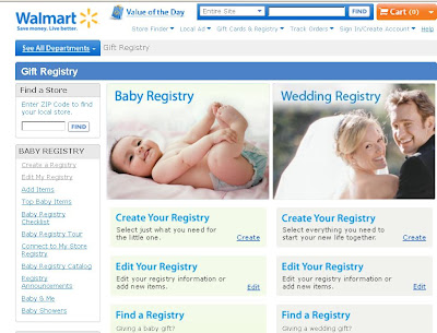 Registry Online on Walmart Gift Registry   Www Walmart Com Baby   Wedding Gift Registry