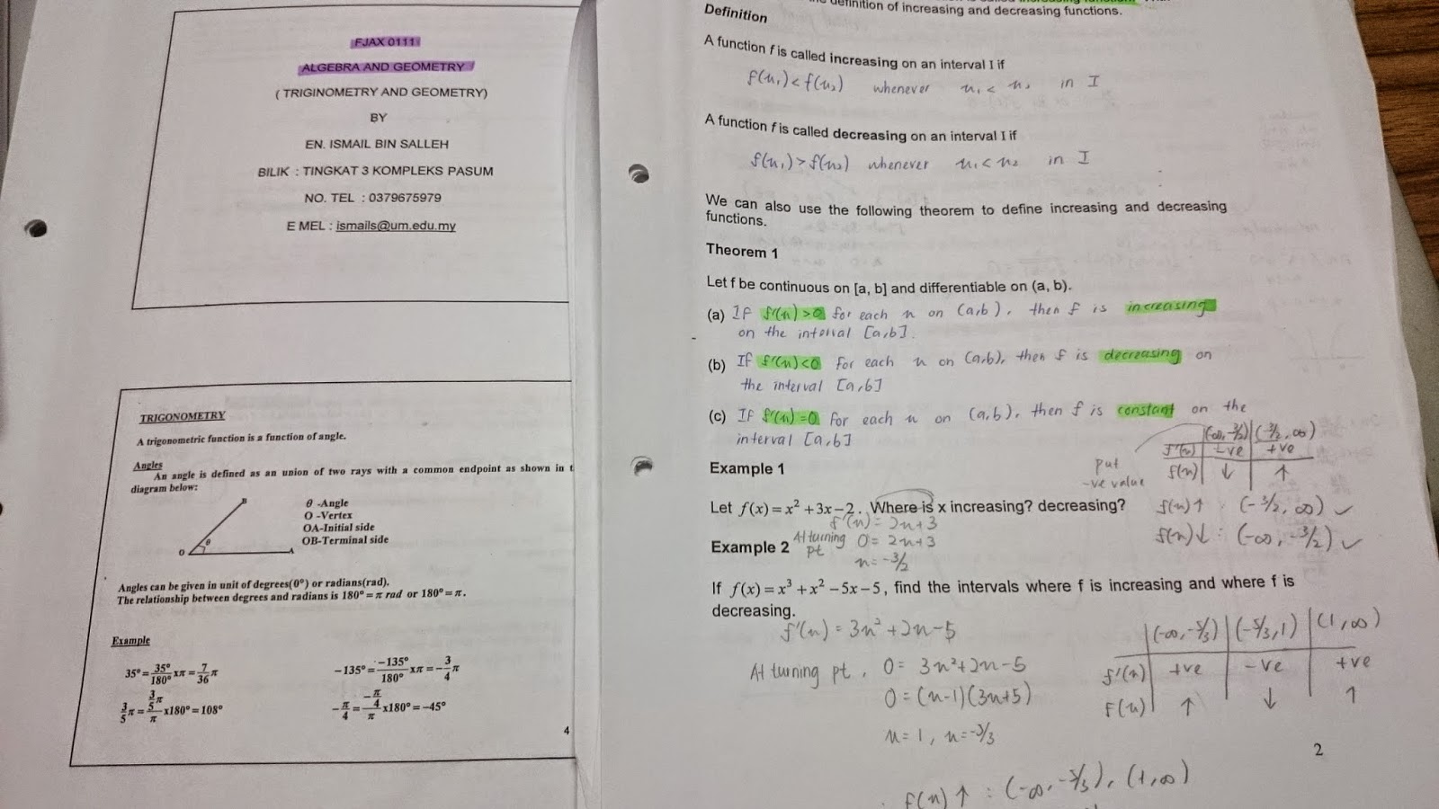 Pusat Asasi Sains Universiti Malaya: Lecturer Notes VS 