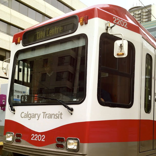 LRT Calgary Transit front of train photo