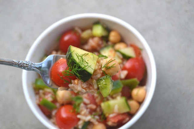 Grilled Salmon Chopped Greek Salad