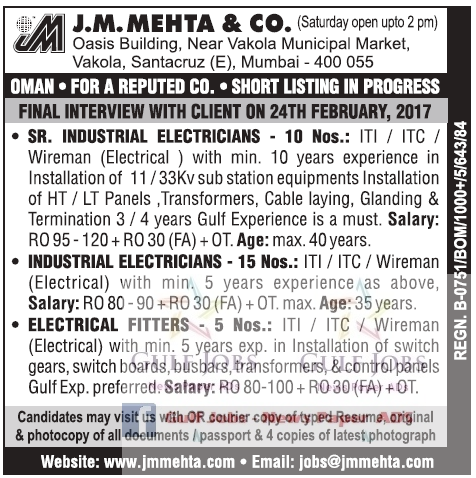 Mehta & Co Job Vacancies for Oman