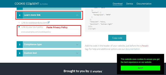 Cara Memasang Notifikasi Cookie Consent Pada Blogspot Sobat Husen