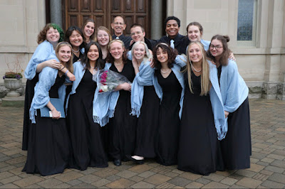 Choir members with Michael Boswell and Ron Maurey Dec 2022