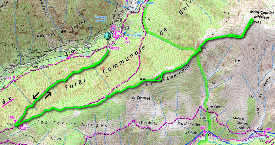 Mont Capelet Inférieur trail track