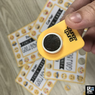 Check out this classroom management hack to make Emoji STICKER punch cards for incentives and positive reinforcement in the classroom.