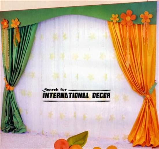 kids curtains, nursery curtains, green and orange curtains