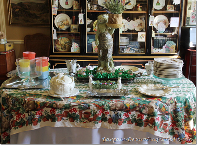Tablescape for Easter Dessert Buffet
